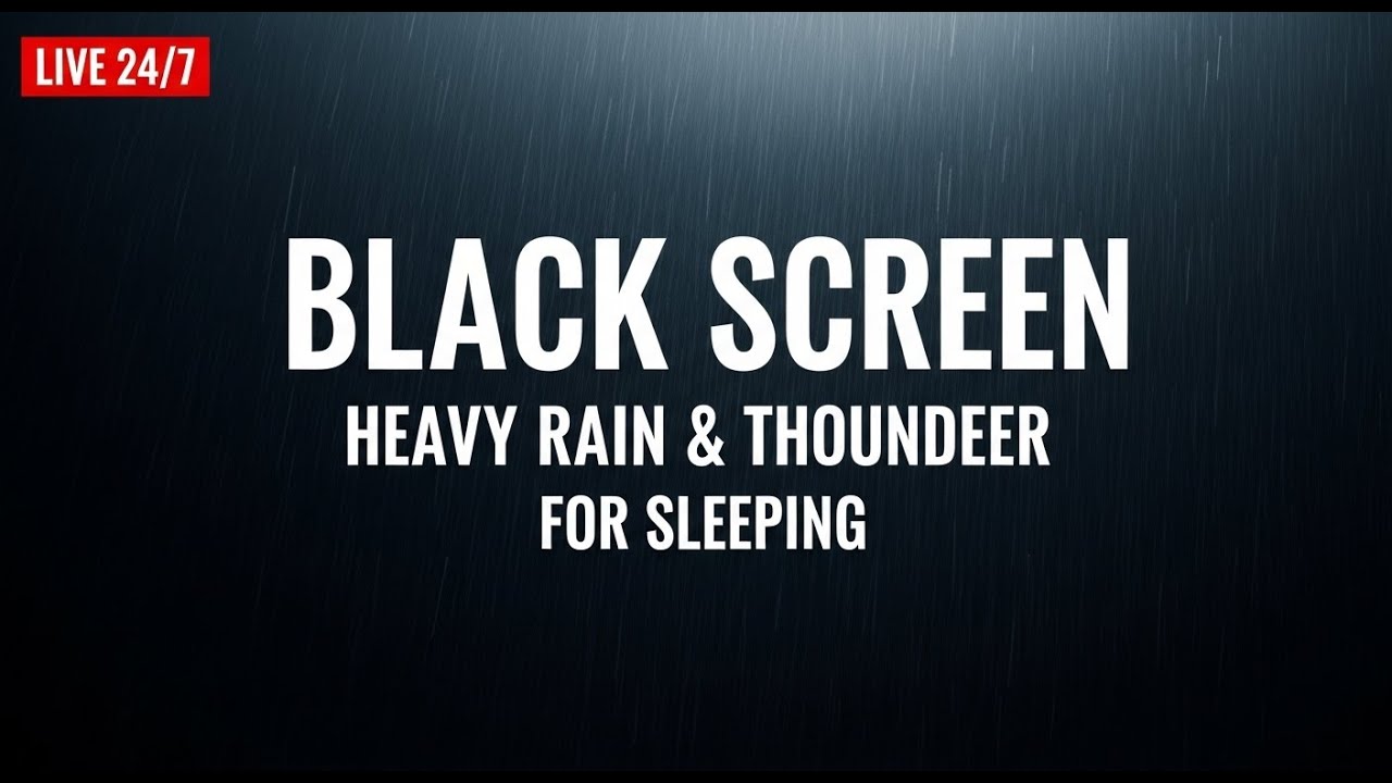 🌧️ Heavy Rain & Thunderstorm LIVE – Deep Sleep & Insomnia Relief