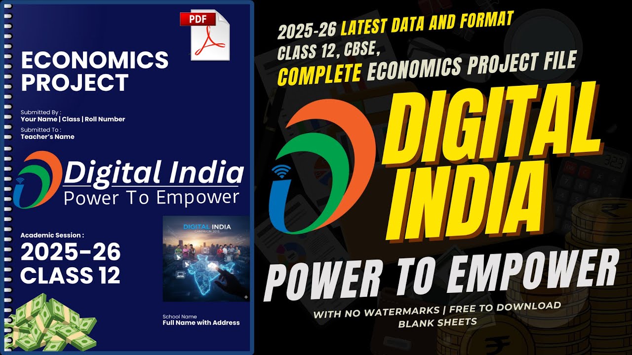 Digital India, Class 12 Economics Project, Complete Project File, CBSE, 2025- 26