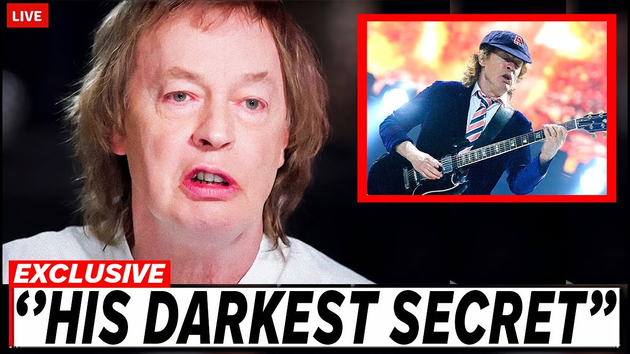 At 70, Angus Young FINALLY REVEALS the dark SECRET behind his schoolboy outfit.