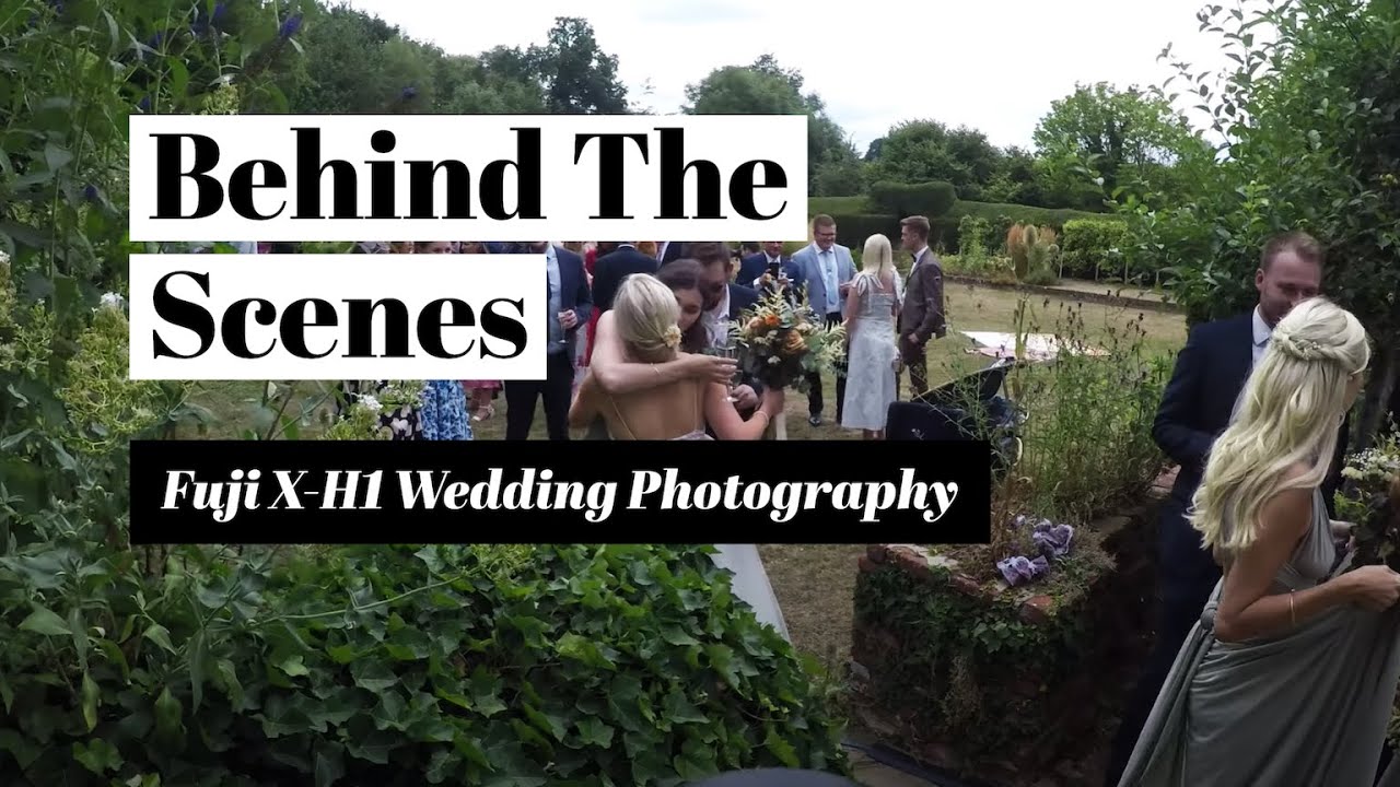 Behind the scenes wedding photography with a Fuji XH1 at Bore Place, Kent.