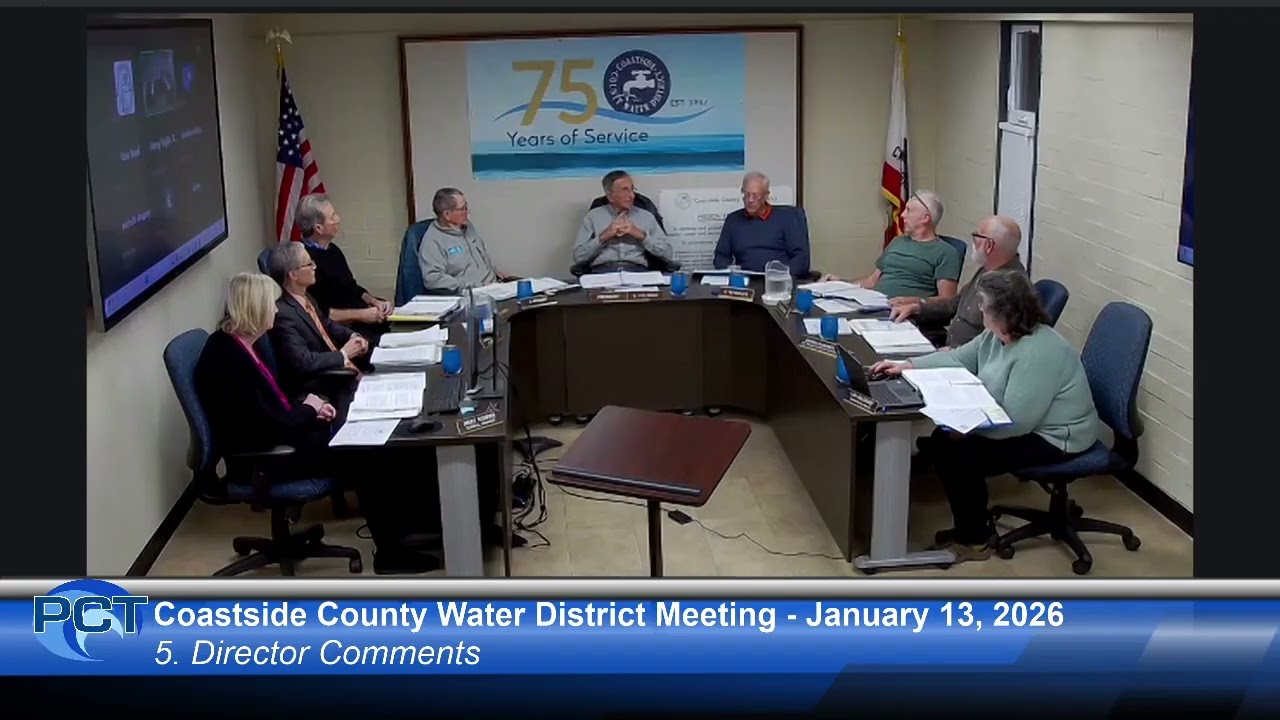 CCWD 1/13/26 - Coastside County Water District Meeting - January 13, 2026
