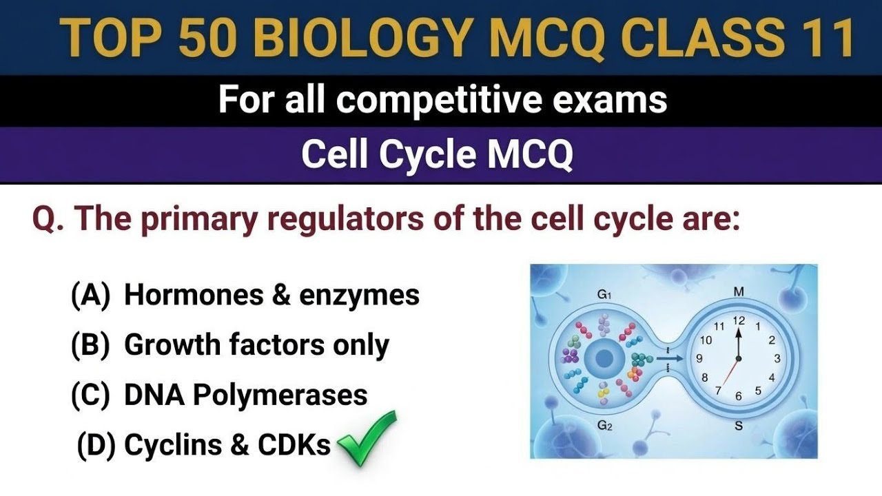 Cell Cycle & Regulation Top 50 MCQ for Competitive Exams | NEET Exam | MSC Entrance MCQ 