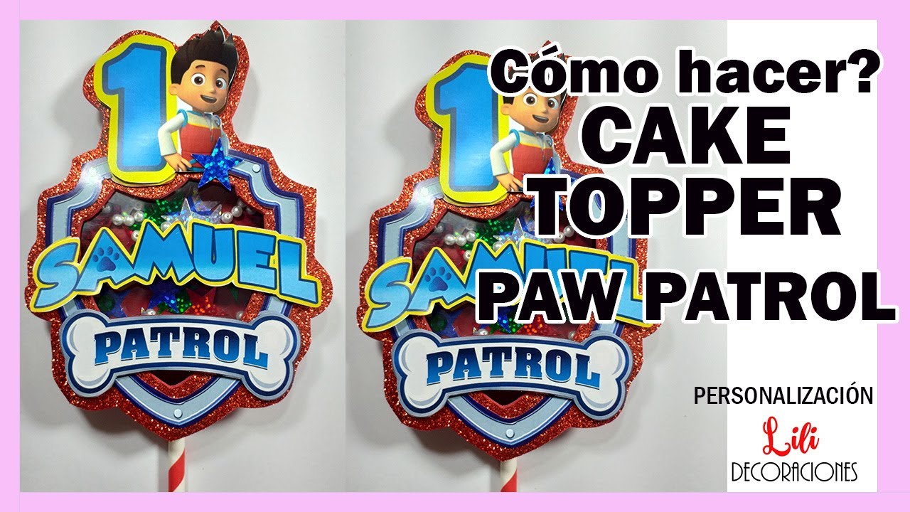CAKE TOPPER PAW PATROL CON TIJERA MUY FÁCIL Y SIN PATRONES