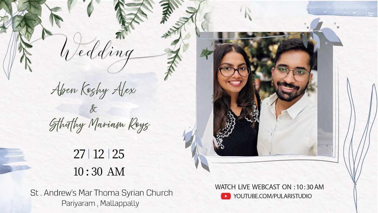 Aben &  Sthuthy  Wedding 27-12 -2025 10.30 AM