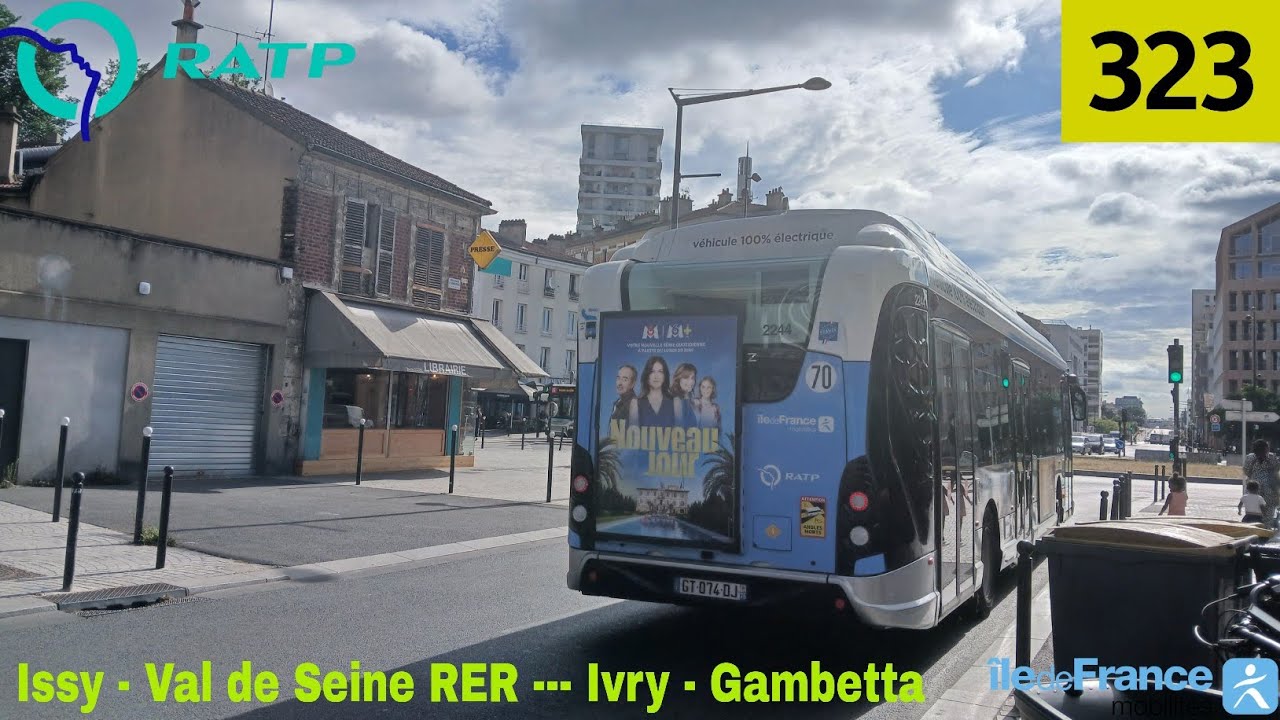 Bus 323 RATP - GX337 SE N°2213/N°2244 Issy - Val de Seine RER --- Ivry - Gambetta