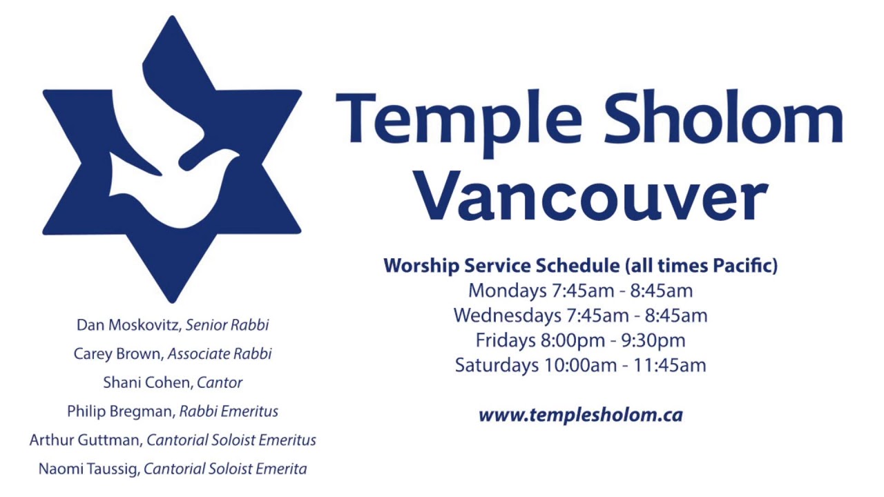 Rosh Hashanah 5785  - Temple Sholom, Vancouver, BC