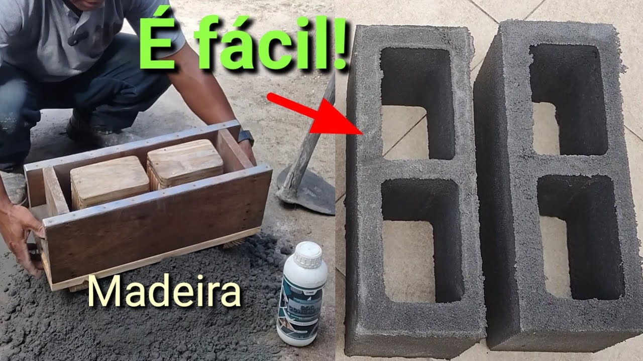 Fôrma de madeira bloco tipo Estrutural (vazado) fácil de fazer !