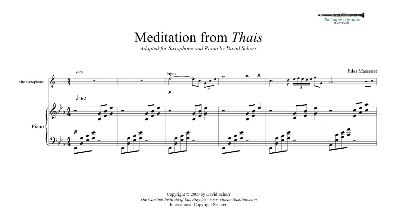 Massenet  -  Meditation from Thais for Alto Saxophone