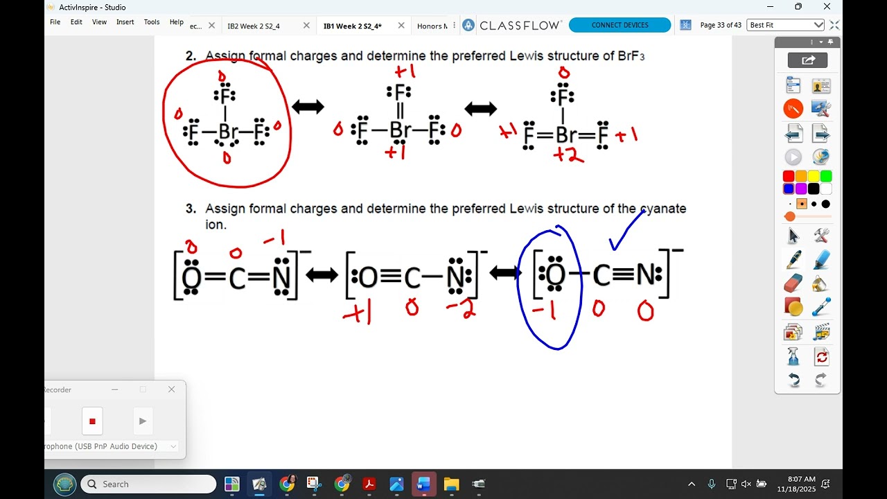 IB1 11/18 formal charge, coordinate bonds, and shapes
