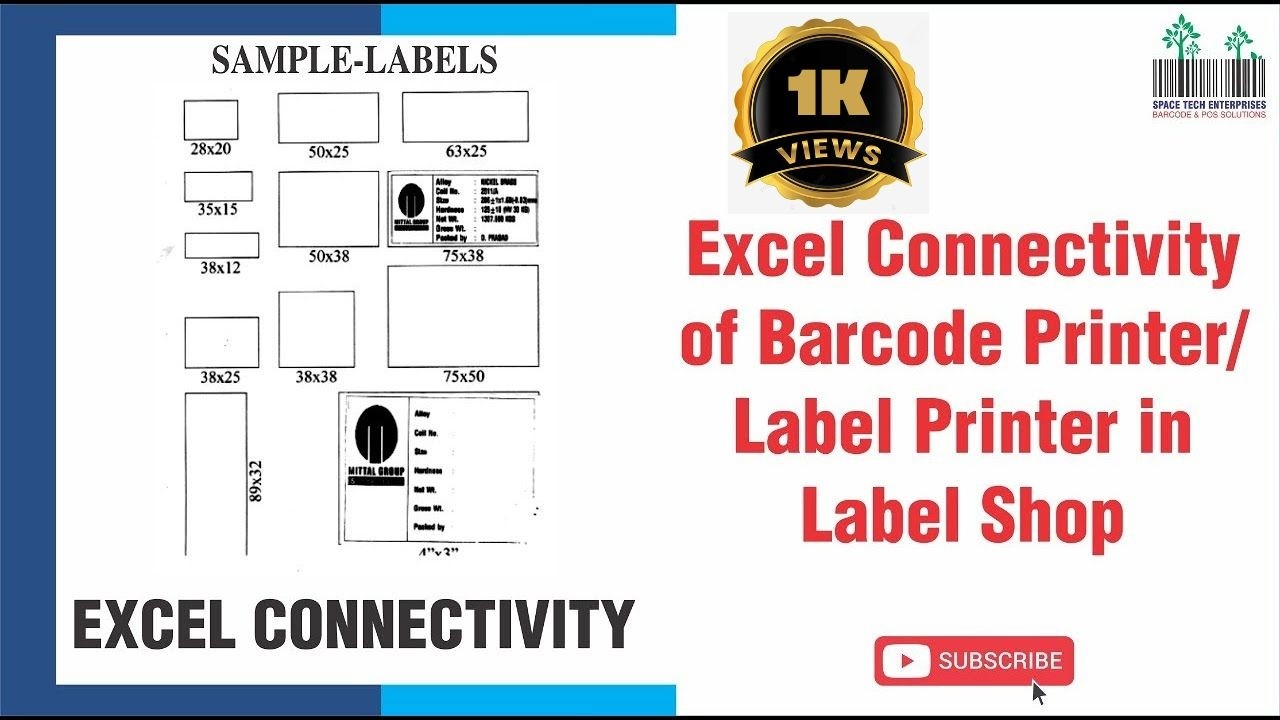 How To Excel Connectivity of Barcode Label/Sticker in Label Shop Software of TSC/TVS & Other Printer