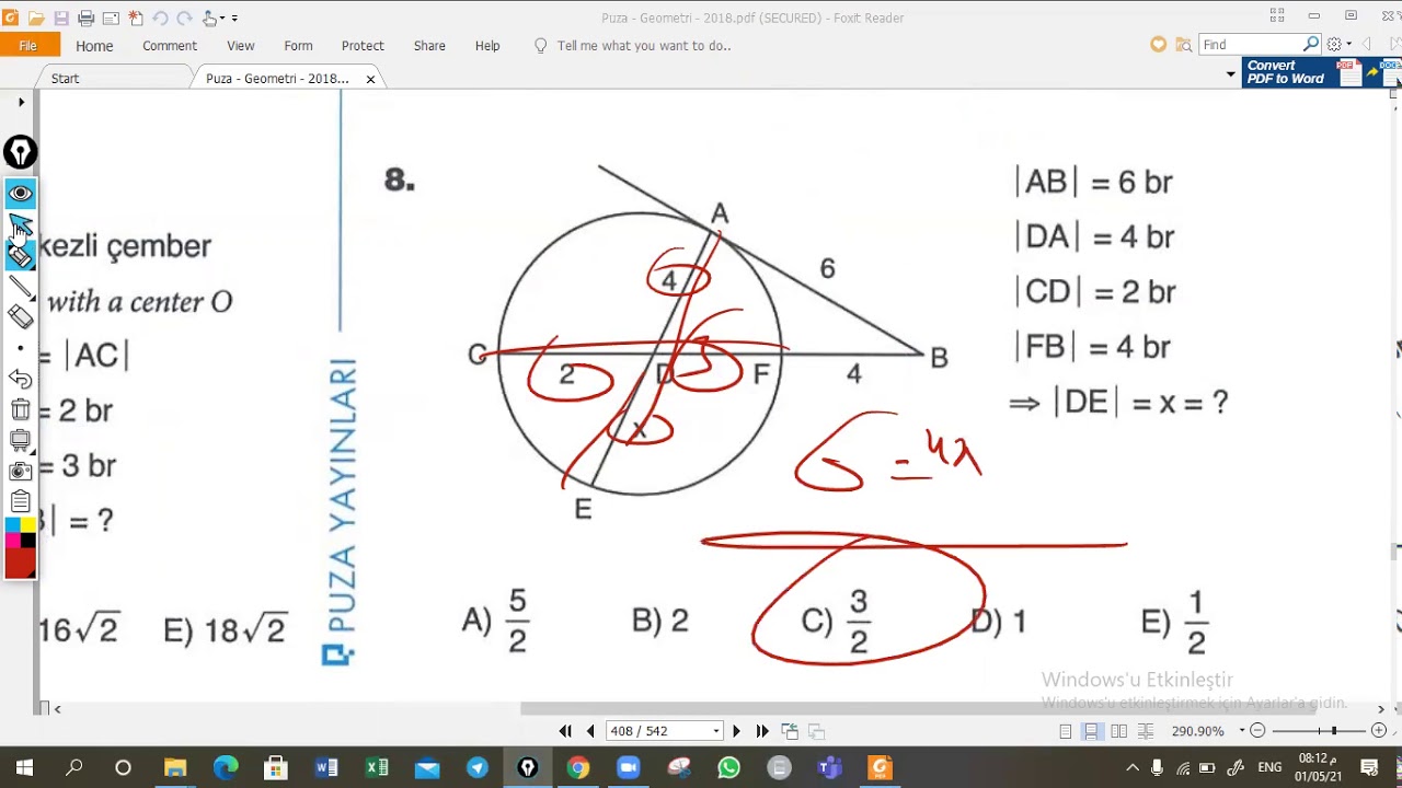 الاطوال في الدائرةTEST3