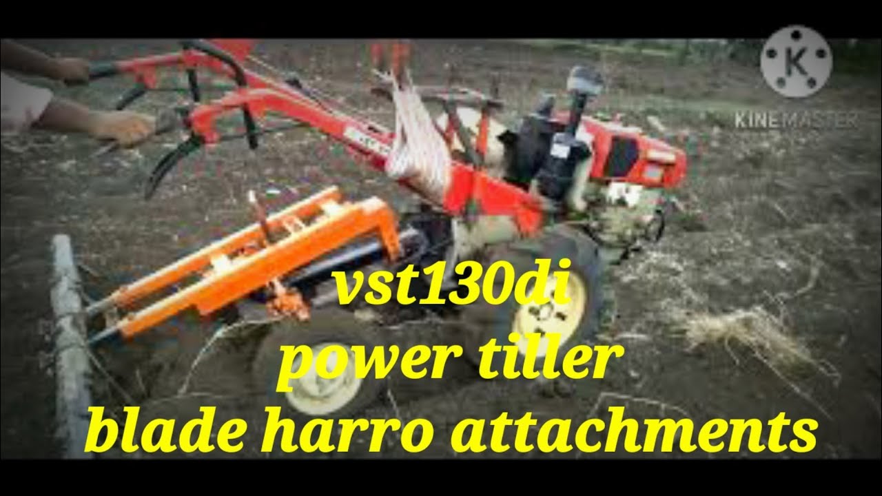 vst 130di power tiller blade harrow attachments demo video