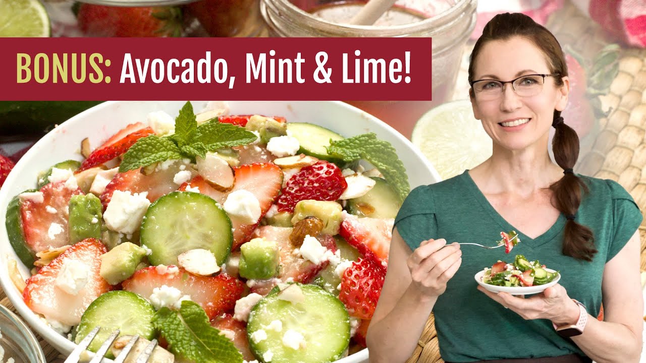 Strawberry Cucumber Salad with Feta & Balsamic Mint Dressing