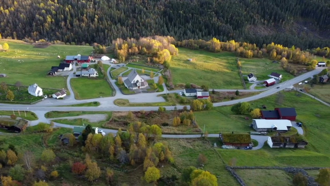 Bykle Autumn from the air