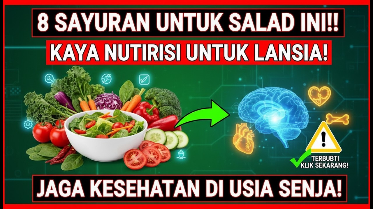 PANDUAN GIZI‼️8 SAYURAN UNTUK SALAD YANG KAYA NUTRISI BUAT LANSIA‼️MENJAGA STAMINA LANSIA