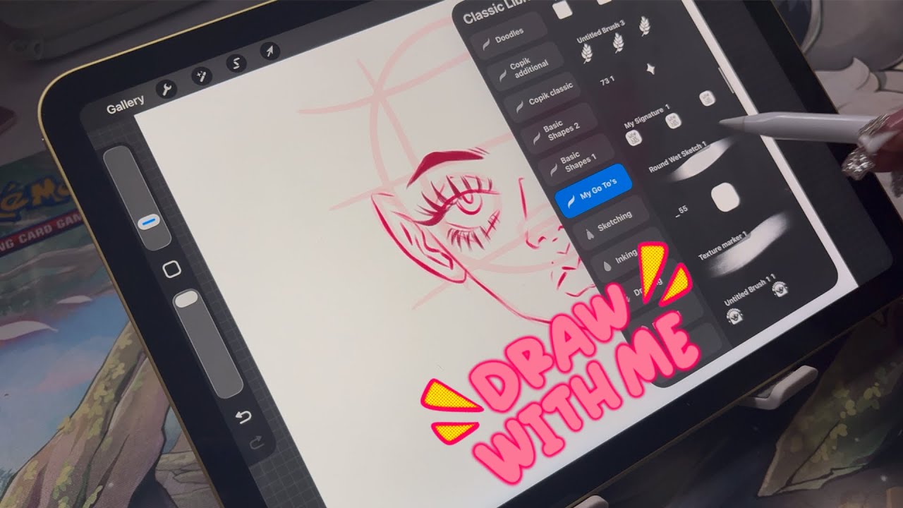 ₊✩‧₊˚౨ Drawing a character part 1 | line art and shadows | Chill drawing session on iPad | ASMR