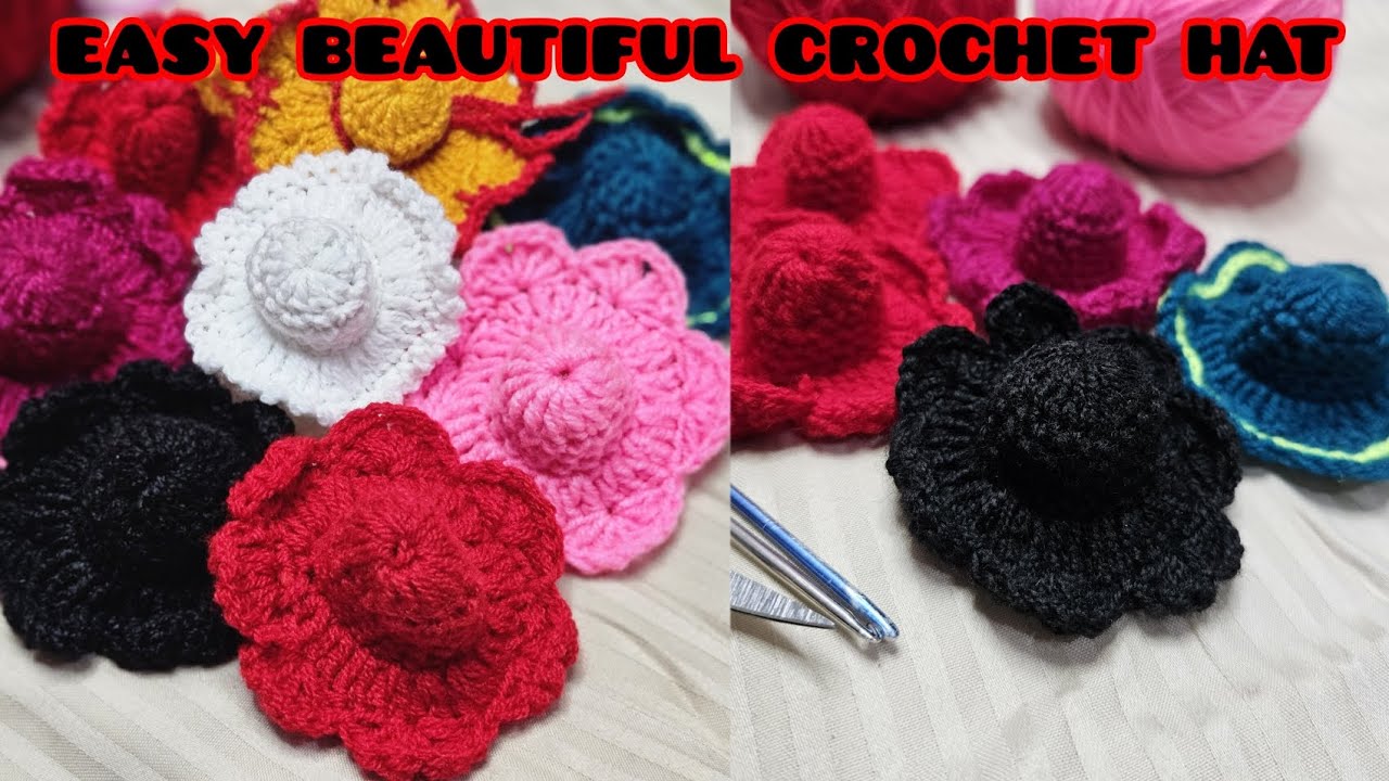 Beautiful Easy Crochet Hat| Crochet Hat keychain| mini Crochet keychain ‎@SM-Crochet