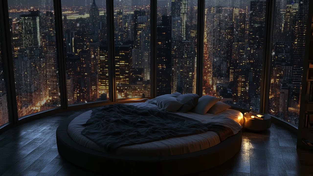 Tranquil Jazz Nights in a Luxury Apartment | Relaxing Urban Tunes for Peaceful Sleep