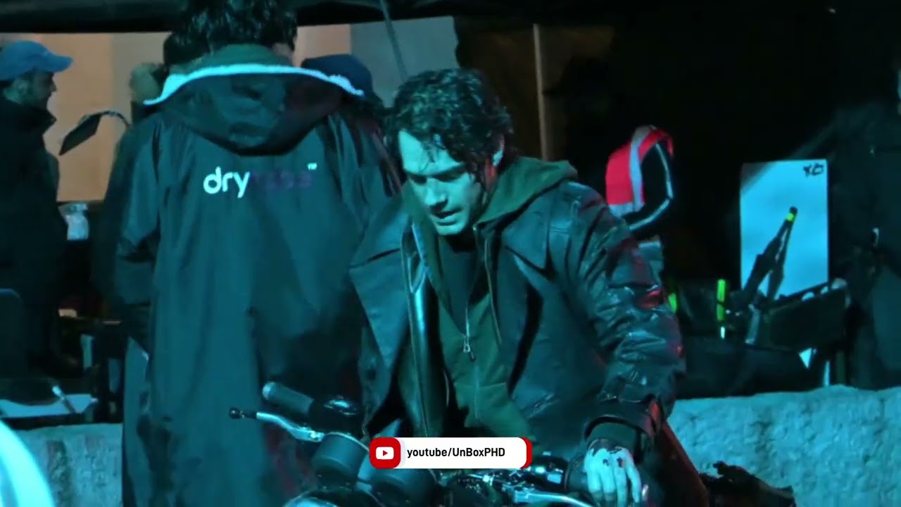 Henry Cavill Filming on Motorbike for Highlander 