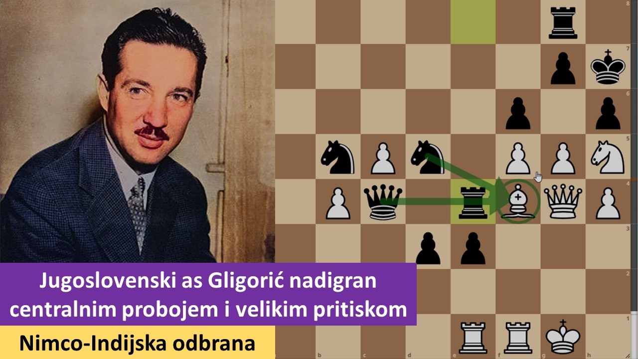 Jugoslovenski as Gligorić nadigran centralnim probojem i velikim pritiskom - Nimco-Indijska odbrana
