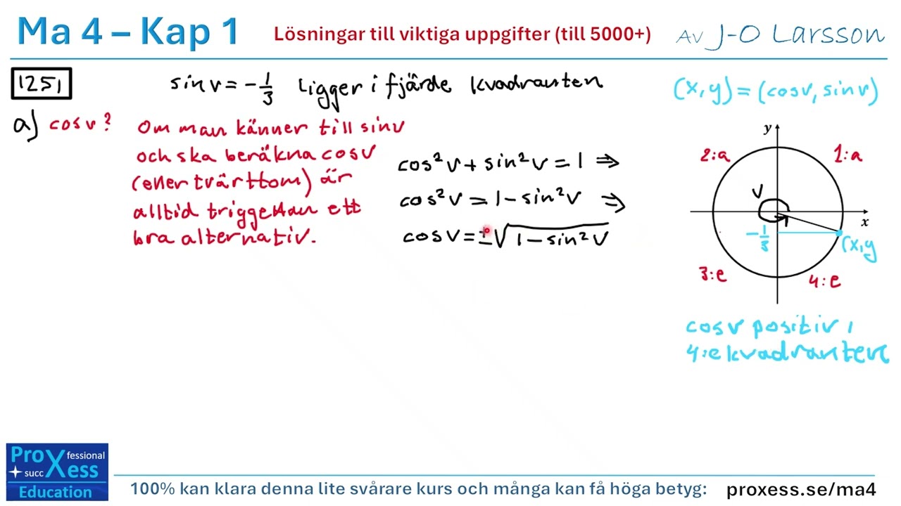 Matematik 4 - Lösningar till uppgift 1245, 1247, 1248, 1251, 1257 i Ma 4 5000+ (matte 4)