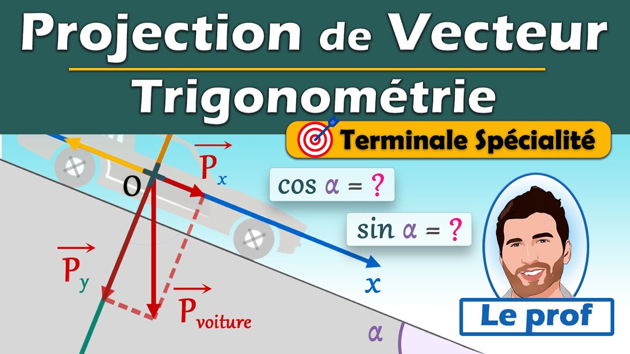📐Projection de VECTEUR sur plan incliné - Trigonométrie | Terminale spécialité | Physique chimie