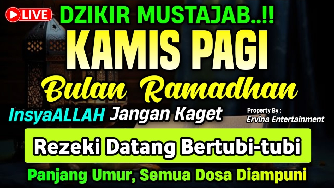 DZIKIR MALAM KAMIS MUSTAJAB.! Pengampunan Dosa, insyaAllah Rezekimu Mengalir Deras | DZIKIR MALAM