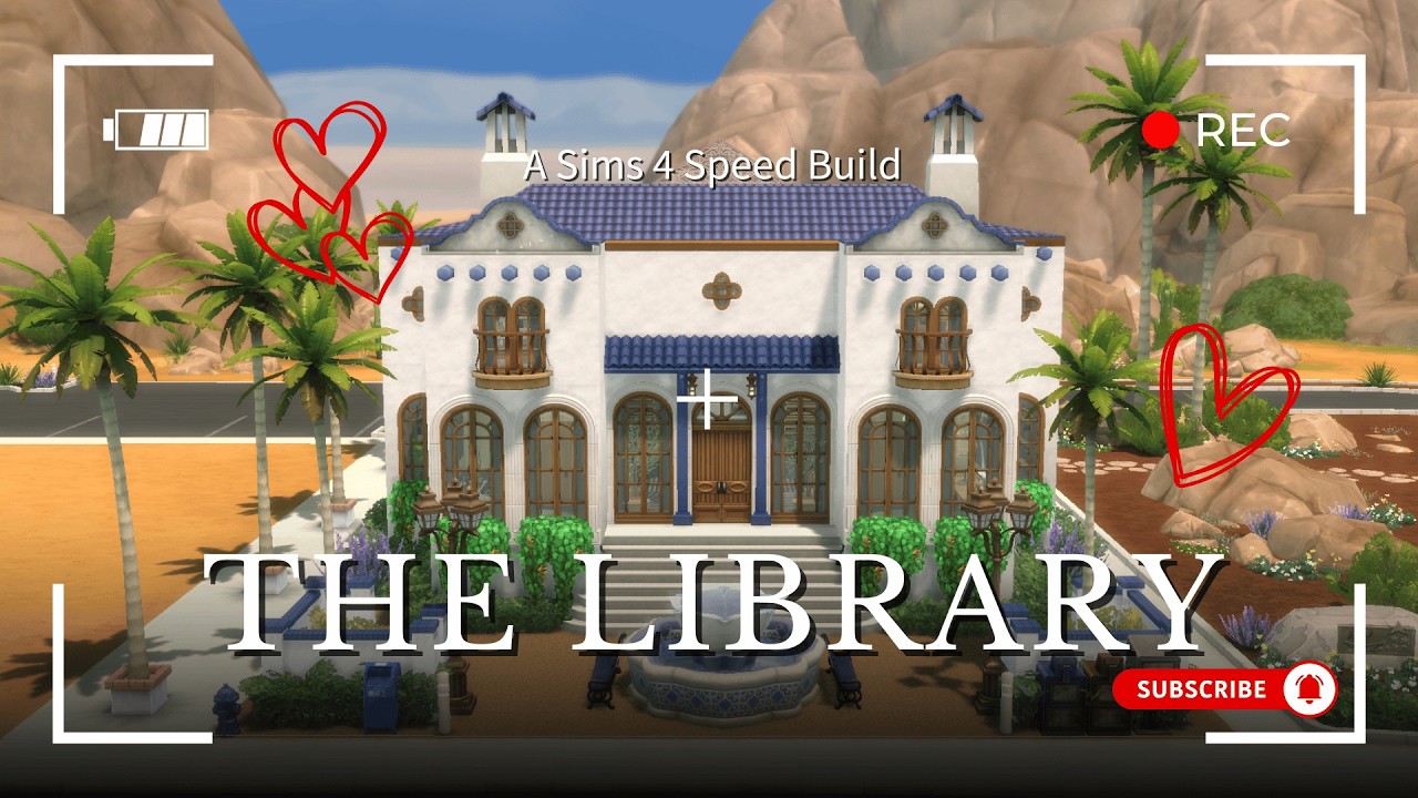 Foundations | Episode 06 | Modern Spanish Revival Library | A Sims 4 Speed Build