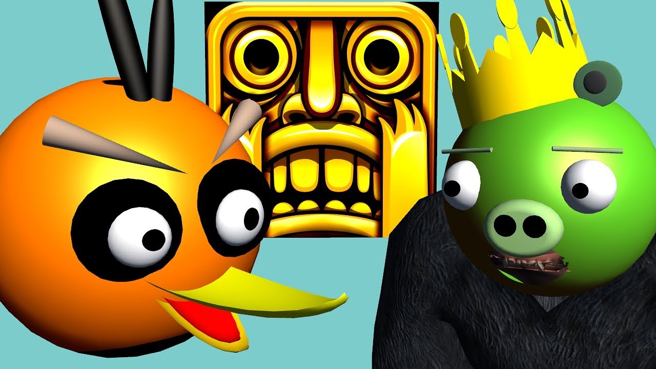 TEMPLE RUN с ANGRY BIRDS ♫ 3D анимационный игры мэшапа ☺ FunVideoTV - Стиль ;-) )