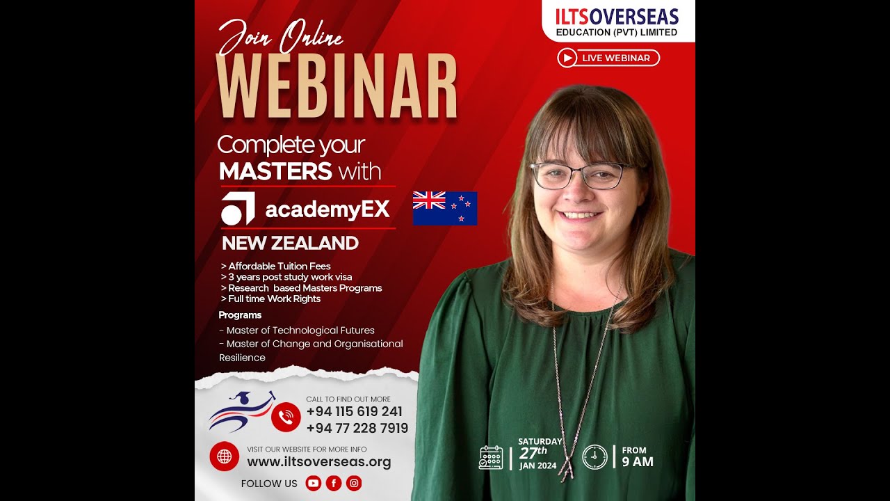 New Zealand | AcademyEx | Webinar Recording | Research based Masters | Full time work rights