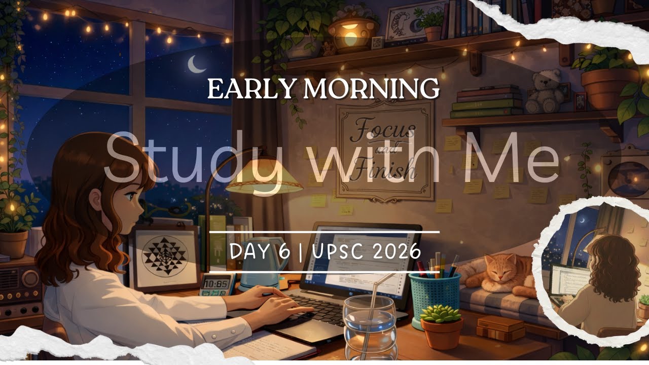 Early Morning Study With Me for UPSC | Deep Focus Pomodoro
