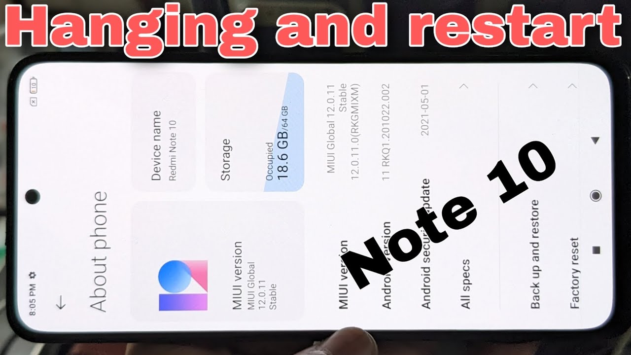 Redmi Note 10, Note 10s Hanging Restart Problem Solution