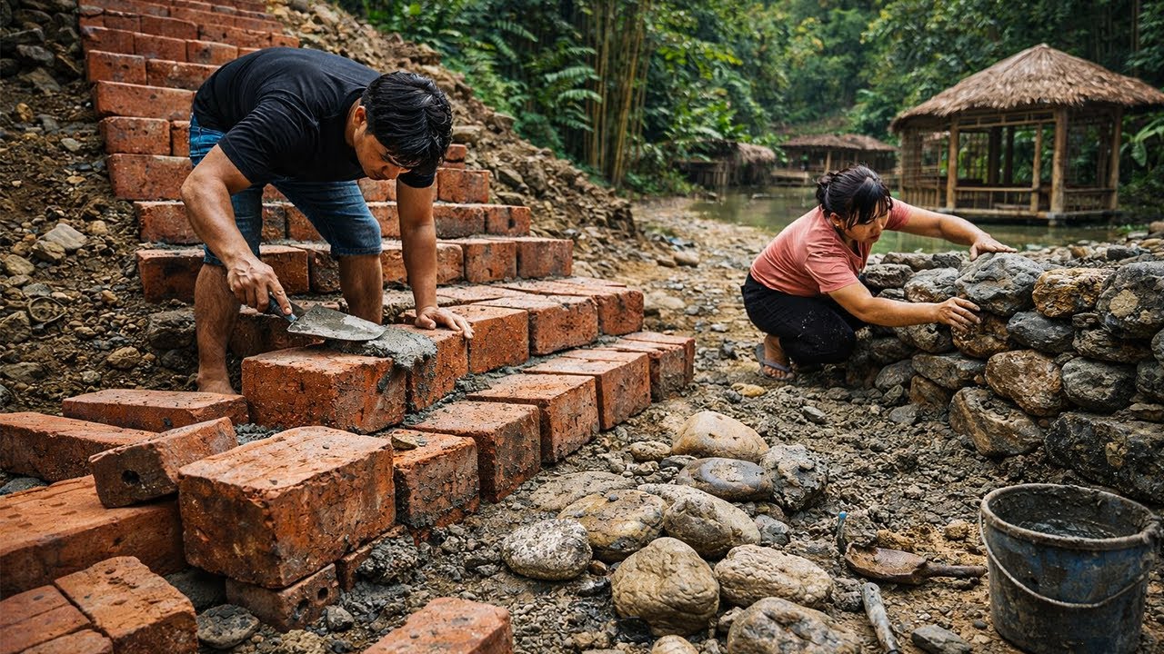 Together With Wife - Building Steps - Building Stone Walls - And Some Other Things