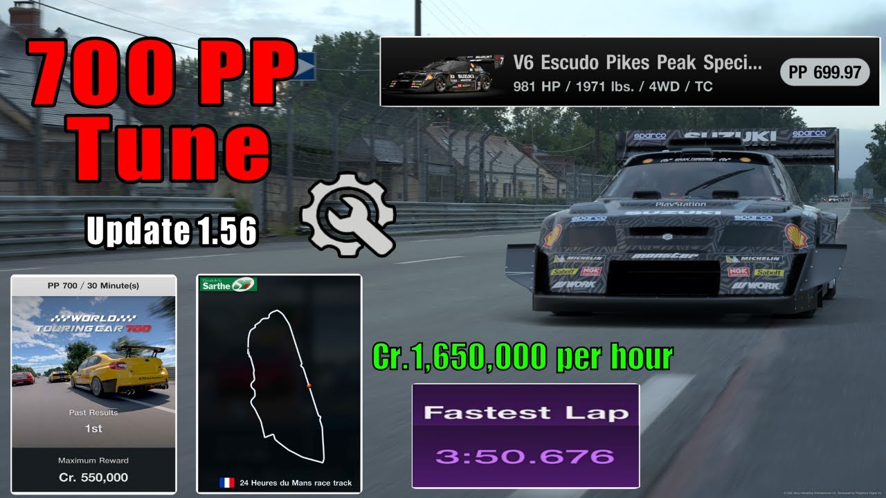 GT7|Escudo Pikes Peak Special '98|Le Mans 700pp Build|1.56
