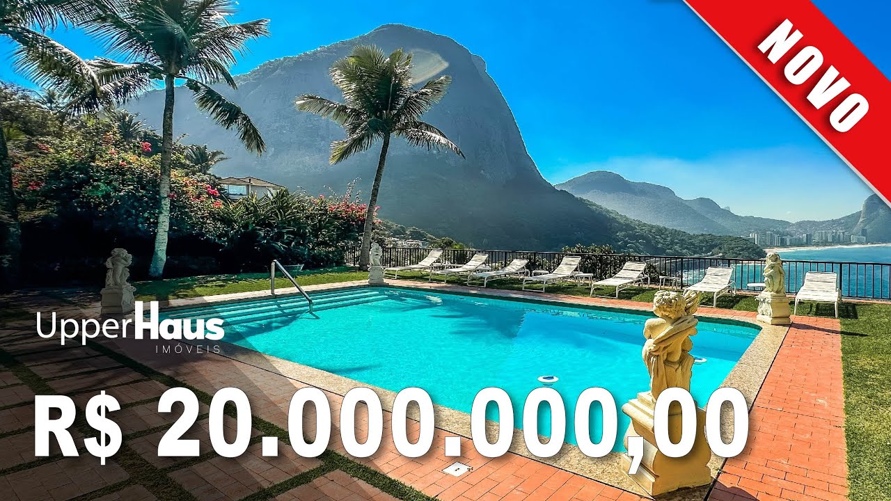 PARAÍSO PARTICULAR: Tour em MEGA MANSÃO frente mar de 20 milhões! Vista mar 360 graus no Joá!