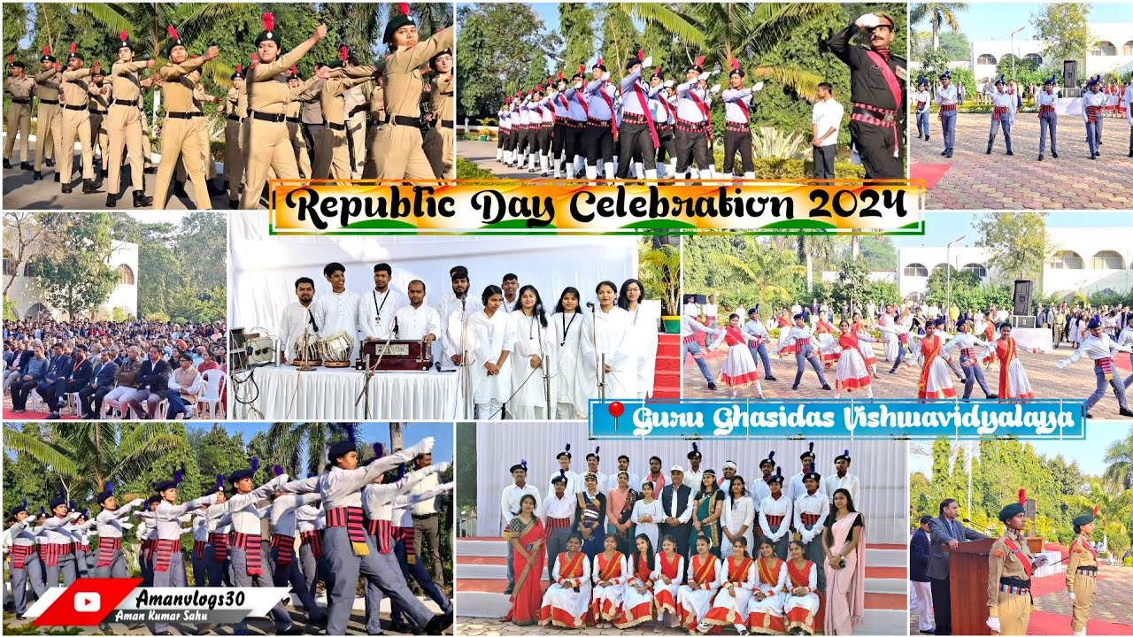 Republic Day 🇮🇳 Celebration 2024 📍Guru Ghasidas Vishwavidyalaya Bilaspur Chhattisgarh |Amanvlogs30
