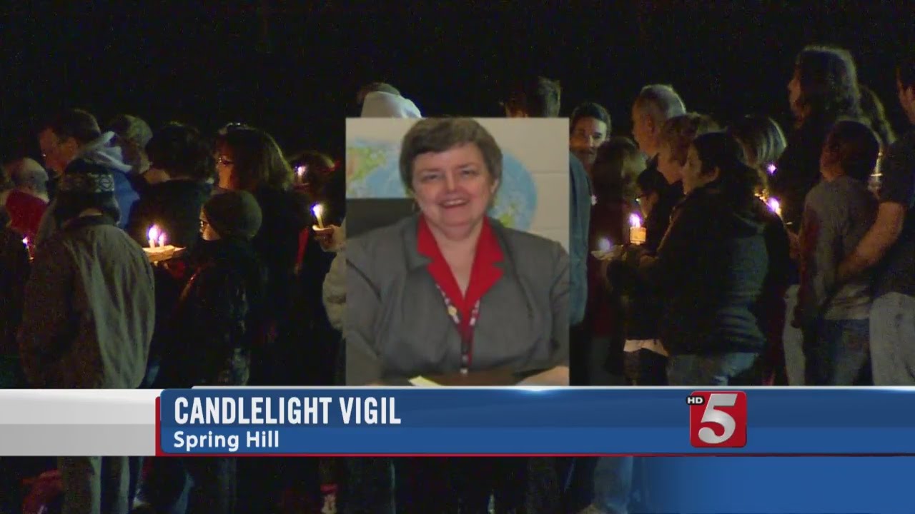 Vigil Held For Spring Hill Elementary School Principal Killed In Shooting