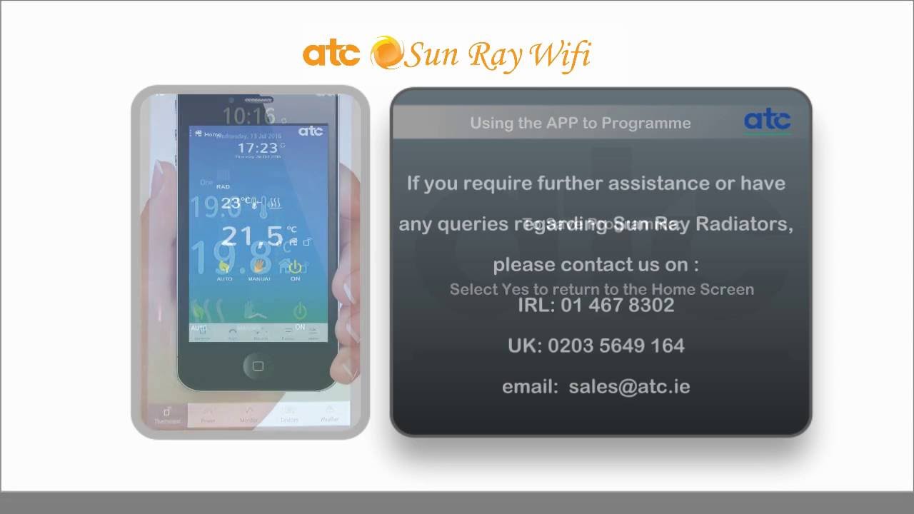 Sun Ray Wi-Fi Radiators Using the App