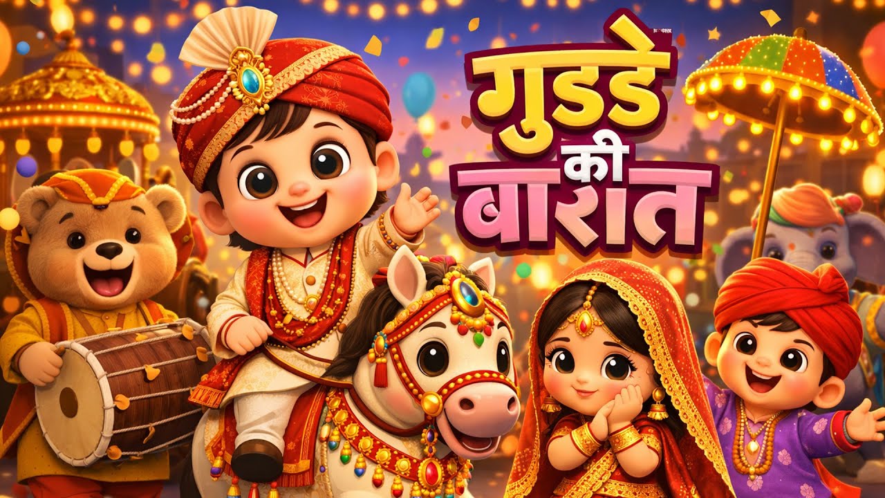 गुड्डे की बारात | Gudde Ki Barat | Funny Kids Cartoon Rhyme | Hindi Rhymes for Children