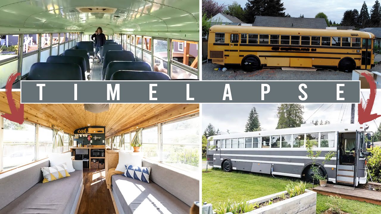 BUS CONVERSION TIMELAPSE FULL BUILD