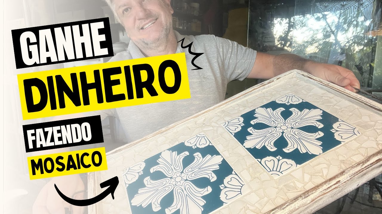 MOSAICO PROVENÇAL EM BANDEJA DE MADEIRA - EP 118