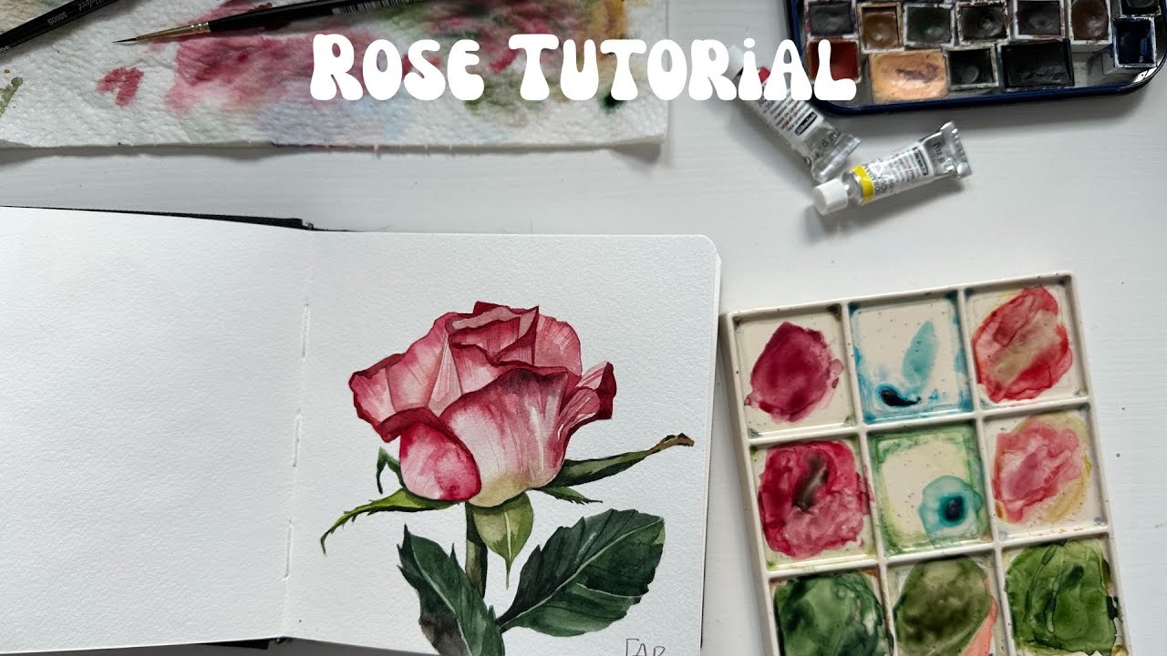 How To Paint Rose - Simple Watercolor Painting Tutorial