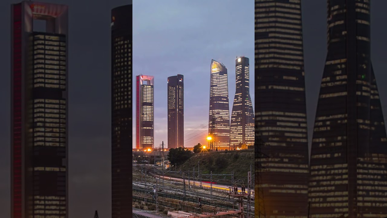 Cuatro Torres: El Horizonte de Madrid en Cuatro Gigantes 🏙️🏢 #espa&ntilde;a #spain #madrid #world #travel