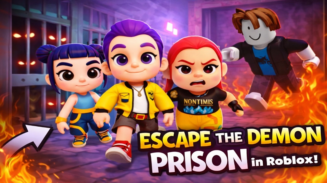😱 Roblox Prison Escape BUT It’s KPOP Demon Hunters!#hantrix #roblox