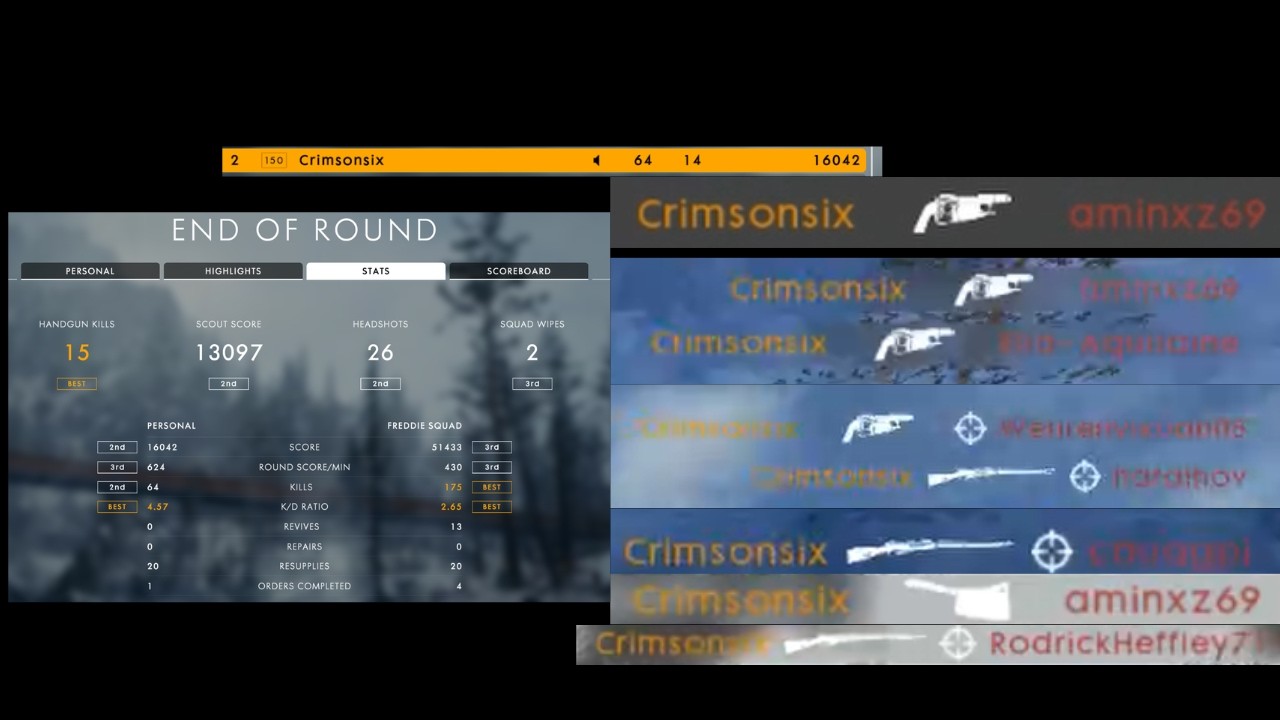 Some late night BF1 games with friends | iron sight sniping