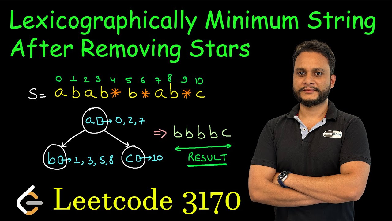 Lexicographically Minimum String After Removing Stars | Leetcode 3170