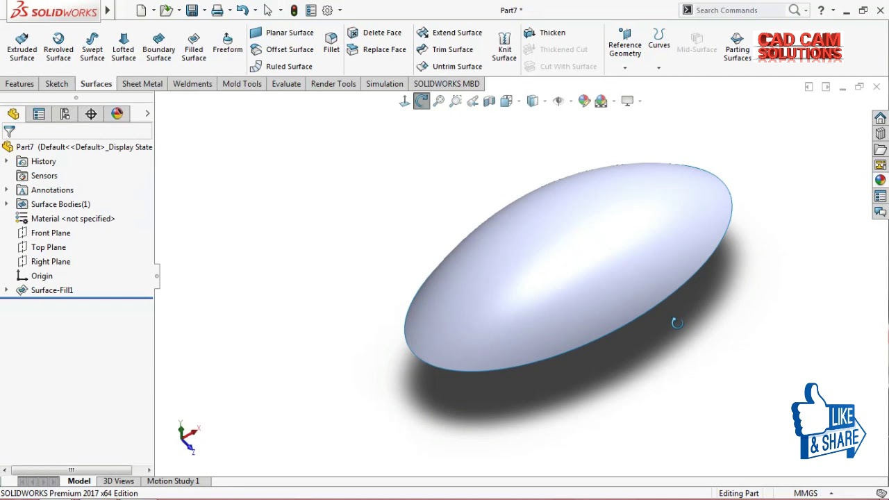 #SOLIDWORKS #FILLED SURFACE