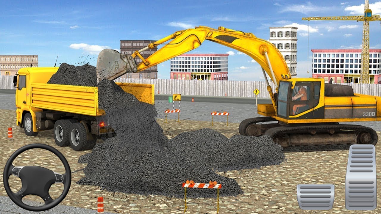 Airport Runway Builder Simulator - Heavy vehicles JCB - Construction Games 3D - Android Gameplay