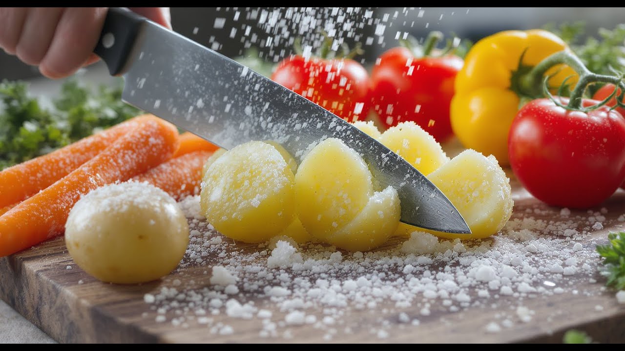 ASMR | Knife Cutting Frozen Vegetables 🔪❄️ | Deep Satisfying Relaxing Sounds