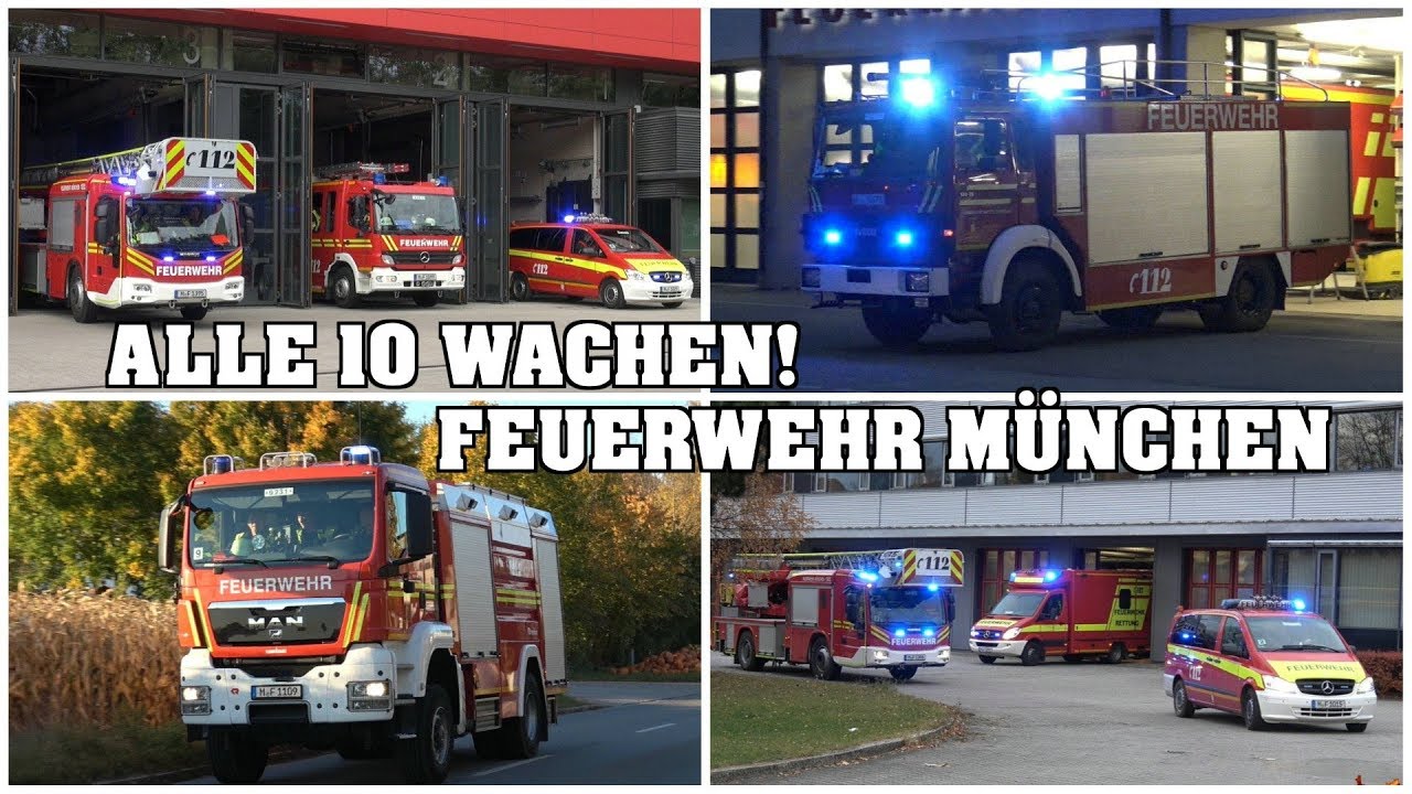 [EINSATZFAHRTEN ALLER 10 WACHEN] - Großer Feuerwehr München Zusammenschnitt